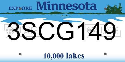 3SCG149 Minnesota License Plate