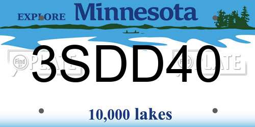 3SDD40 Minnesota License Plate