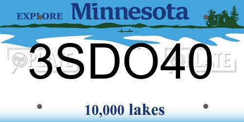 3SDO40 Minnesota License Plate
