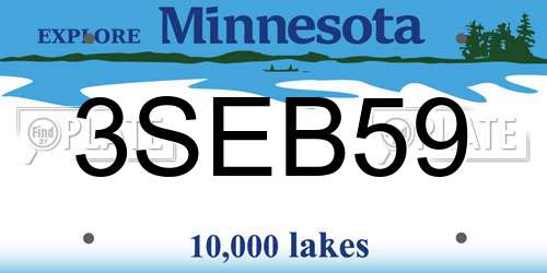 3SEB59 Minnesota License Plate