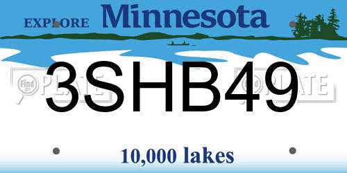 3SHB49 Minnesota License Plate