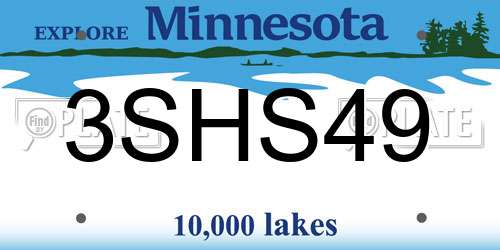 3SHS49 Minnesota License Plate