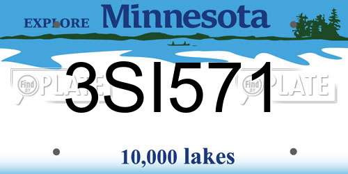 3SI571 Minnesota License Plate