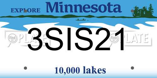 3SIS21 Minnesota License Plate