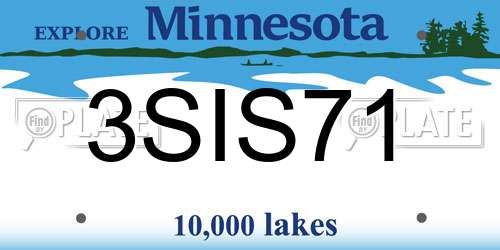 3SIS71 Minnesota License Plate