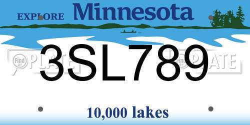 3SL789 Minnesota License Plate