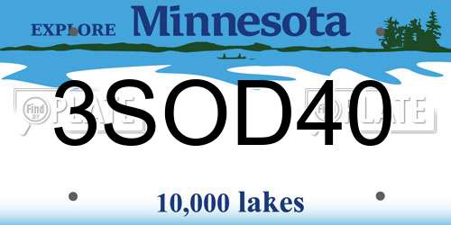 3SOD40 Minnesota License Plate