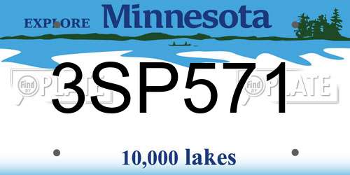 3SP571 Minnesota License Plate