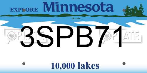 3SPB71 Minnesota License Plate
