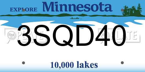 3SQD40 Minnesota License Plate