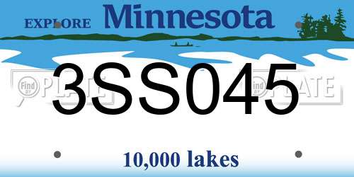 3SS045 Minnesota License Plate
