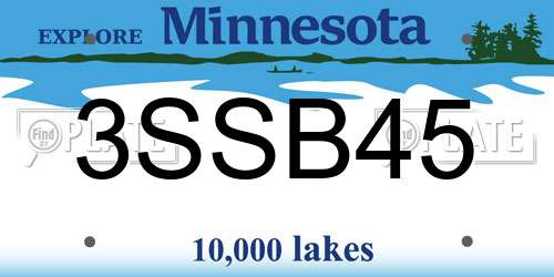 3SSB45 Minnesota License Plate