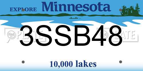 3SSB48 Minnesota License Plate