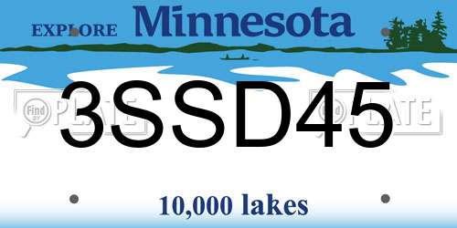 3SSD45 Minnesota License Plate
