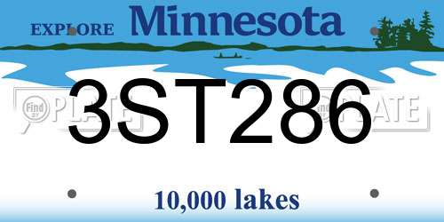 3ST286 Minnesota License Plate