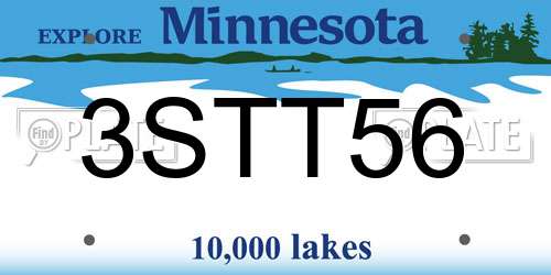 3STT56 Minnesota License Plate