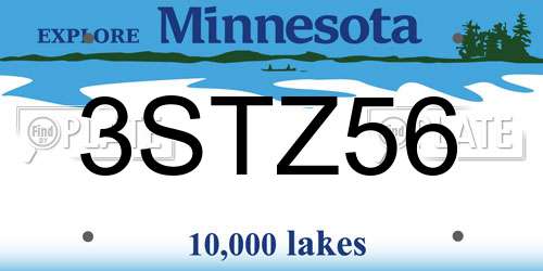 3STZ56 Minnesota License Plate