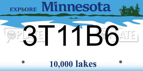 3T11B6 Minnesota License Plate