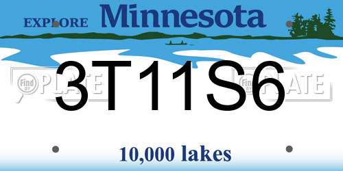 3T11S6 Minnesota License Plate