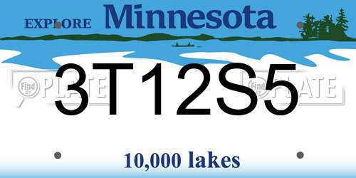 3T12S5 Minnesota License Plate