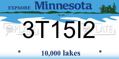 3T15I2 Minnesota License Plate