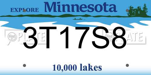 3T17S8 Minnesota License Plate
