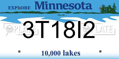 3T18I2 Minnesota License Plate