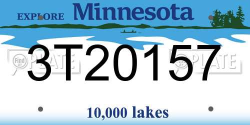 3T20157 Minnesota License Plate