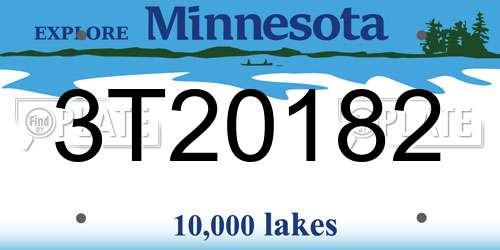 3T20182 Minnesota License Plate