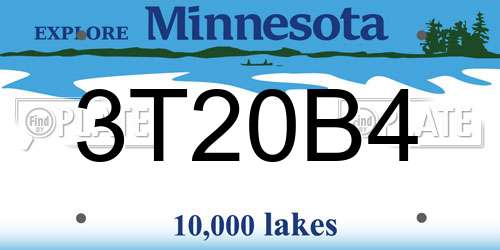 3T20B4 Minnesota License Plate