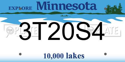 3T20S4 Minnesota License Plate