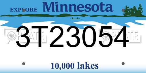3T23054 Minnesota License Plate