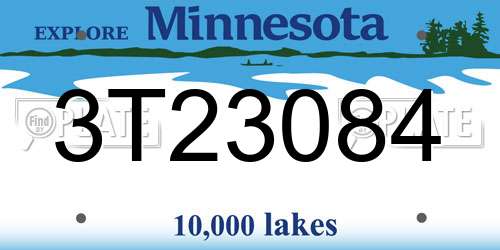 3T23084 Minnesota License Plate