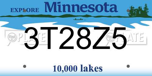 3T28Z5 Minnesota License Plate