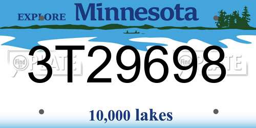 3T29698 Minnesota License Plate