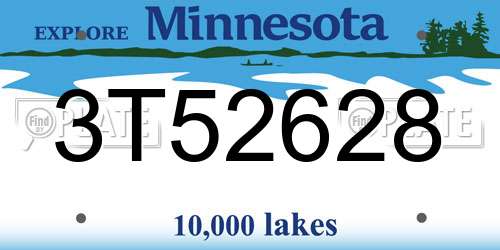 3T52628 Minnesota License Plate