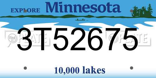 3T52675 Minnesota License Plate