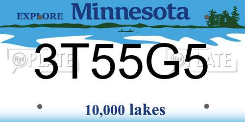 3T55G5 Minnesota License Plate