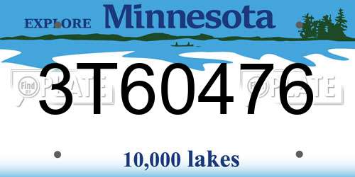 3T60476 Minnesota License Plate