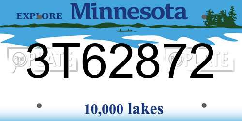 3T62872 Minnesota License Plate