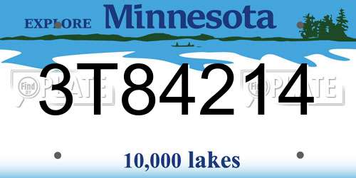 3T84214 Minnesota License Plate