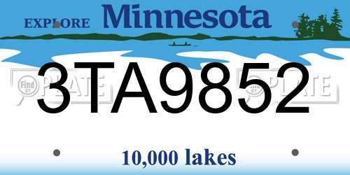 3TA9852 Minnesota License Plate
