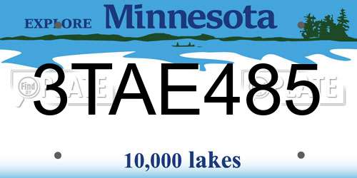 3TAE485 Minnesota License Plate