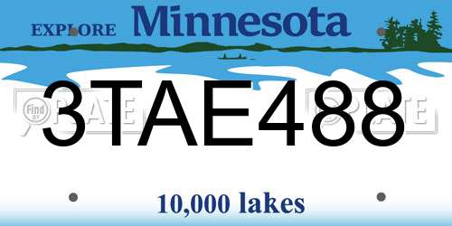 3TAE488 Minnesota License Plate