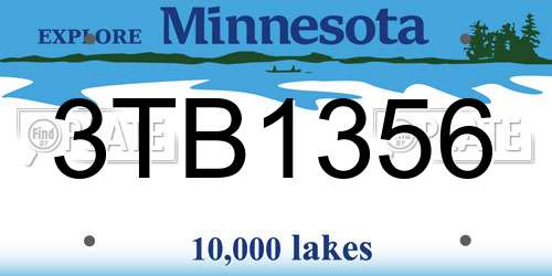 3TB1356 Minnesota License Plate