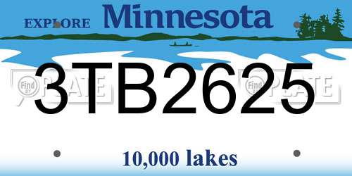 3TB2625 Minnesota License Plate