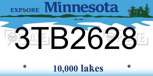 3TB2628 Minnesota License Plate