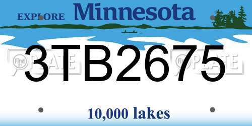 3TB2675 Minnesota License Plate