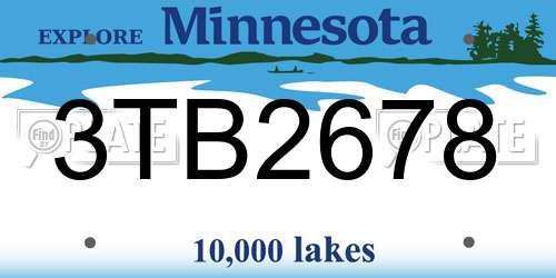 3TB2678 Minnesota License Plate