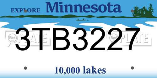 3TB3227 Minnesota License Plate